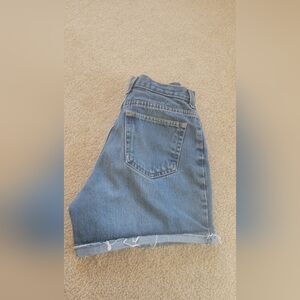 Lands' End Custom jean shorts fold or unfolded raw hem women's size W27" rise 12
